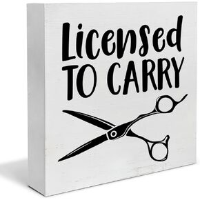 Farmhouse Hairdresser Hairstylist Wood Box Sign Art Desk Decor All You Need Is Love and Great Hair Wood Block Sign Decor 5 x 5 Inch for Hair Salon Barber Shop Tabletop Shelf Wall