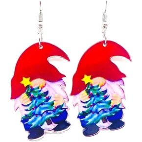 Zian Acrylic Christmas Earrings Christmas Tree Earrings Snowman Earrings Dwarf Earrings Christmas Teacher's Day Earrings Holiday Earrings