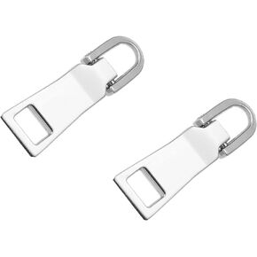2Pcs Zipper Pull Replacement Zipper Repair, Zipper Slider Pull Tab, for Luggage Backpack Jacket Suitcase Coat Sewing Notions and Supplies (Silver)