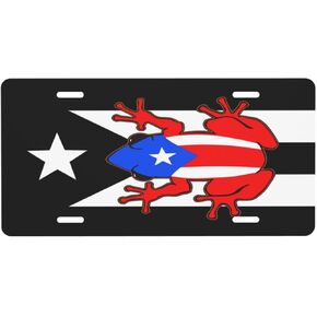 Puerto Rico License Plate Car Front License Plate Decoration Vanity Tag Metal Car Plate Aluminum Novelty License Plate 6 X 12 Inch (4 Holes)