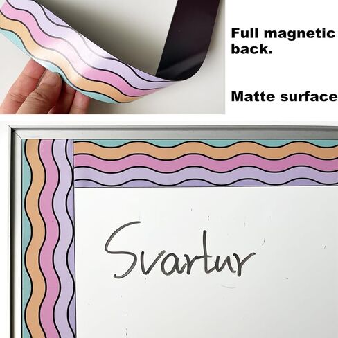 Magnetic Board Border for Classroom White Board, 24Pcs, Each 12" X 1.5" (24ft in Total Length), Reusable Magnetic Bulletin Board Border for Classroom Theme Decoration, Wavy Rainbow in Saudi Arabia