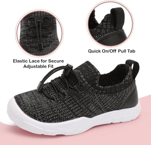 Scurtain Toddler Shoes Boys Girls Tennis Shoes Kids Barefoot Shoes Slip on Sneakers Breathable Walking Running Shoes in Saudi Arabia