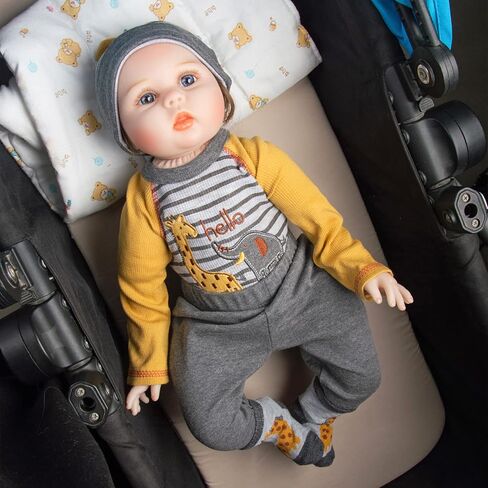 ملابس دمى أطفال تولد من جديد ملابس دمى رمادية تناسب مقاس 20-22 بوصة دمى تولد من جديد ملابس تصميم حيوانات لطيفة 4 قطع من العبوة in Kuwait