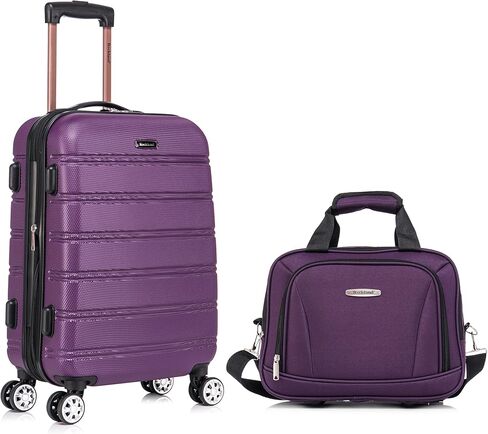 Rockland Melbourne Hardside Expandable Luggage with Spinner Wheels with Matching Softside Tote, Purple in Saudi Arabia