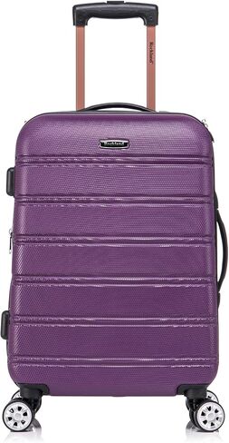 Rockland Melbourne Hardside Expandable Luggage with Spinner Wheels with Matching Softside Tote, Purple in Saudi Arabia