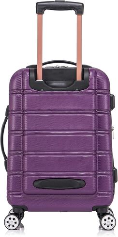 Rockland Melbourne Hardside Expandable Luggage with Spinner Wheels with Matching Softside Tote, Purple in Saudi Arabia