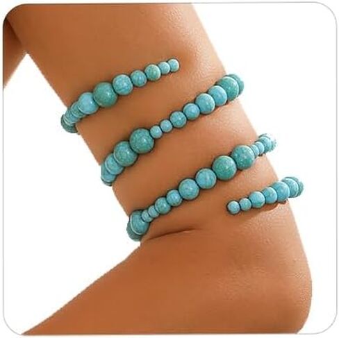 Aimimier Boho أساور متعددة الخرز للنساء لحفلات الزفاف الملونة الربيعية مجوهرات الشاطئ طافوا 20 ثانية ملحقات أزياء الحفلات in Saudi Arabia