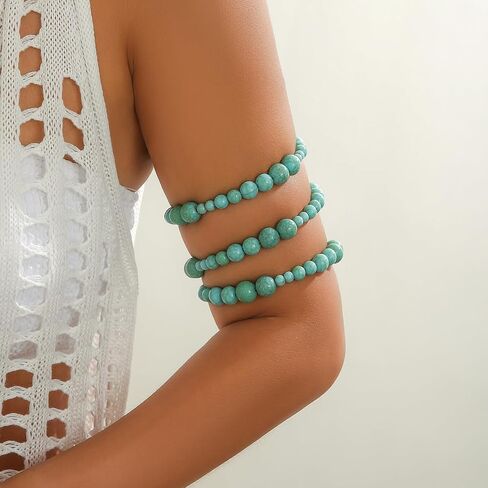 Aimimier Boho أساور متعددة الخرز للنساء لحفلات الزفاف الملونة الربيعية مجوهرات الشاطئ طافوا 20 ثانية ملحقات أزياء الحفلات in Saudi Arabia
