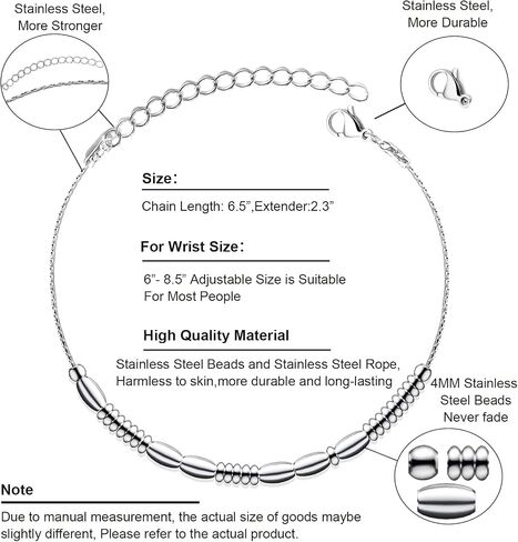 Stainless Steel Beaded Morse Code Bracelet, Unique Funny Inspirational Gifts for Men Women, Friendships Christmas Birthday Gifts for Best Friends Lover Sister Girl Aunts in Saudi Arabia