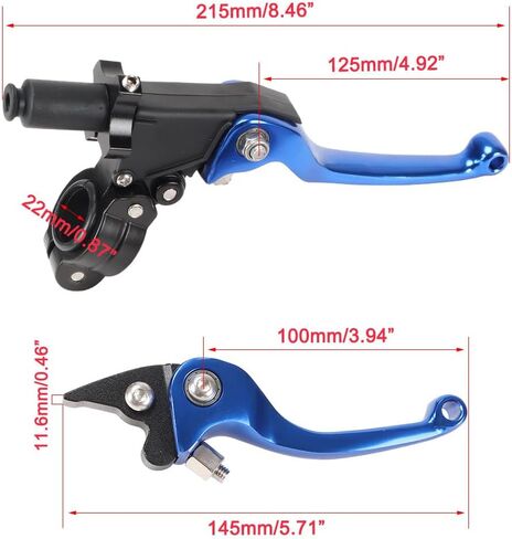 Brake Clutch Folding Levers & Pump ASV for 7/8" 22mm Motorcycle Handlebars for KLX SSR TTR CRF50 110cc 125cc 150cc 200cc 250cc Dirt Bike Pit Bike ATV Motocross Mini Bike Aluminum Alloy Blue in Saudi Arabia