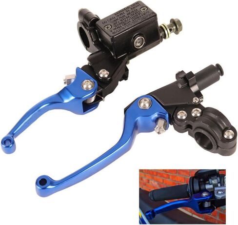 Brake Clutch Folding Levers & Pump ASV for 7/8" 22mm Motorcycle Handlebars for KLX SSR TTR CRF50 110cc 125cc 150cc 200cc 250cc Dirt Bike Pit Bike ATV Motocross Mini Bike Aluminum Alloy Blue in Saudi Arabia