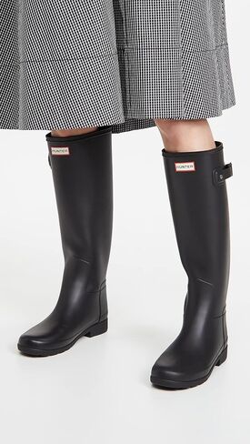 Hunters Women's Refined Tall Matte Boots, Black, 8 Medium US in Saudi Arabia