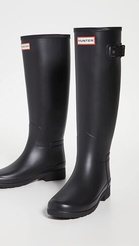 Hunters Women's Refined Tall Matte Boots, Black, 8 Medium US in Saudi Arabia