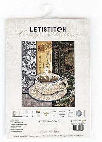 عد عبر الابره عدة الأسد القهوة C Leti 994 Letistitch 22x18 سم/8.8x7 في المطبخ التطريز التطريز DIY عدة xstitch الحرفية أطقم in Kuwait