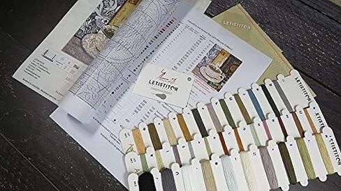 عد عبر الابره عدة الأسد القهوة C Leti 994 Letistitch 22x18 سم/8.8x7 في المطبخ التطريز التطريز DIY عدة xstitch الحرفية أطقم in Kuwait