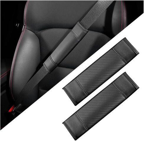 Mandark 2PCS Car Seat Belt Covers, Microfiber Leather Vehicle Searbelt Shoulder Strap Pad Cushion, Breathable Auto Safety Belt Neck Protectors Accessories, Universal for SUV, Truck, RV（Black/Purple） in Saudi Arabia