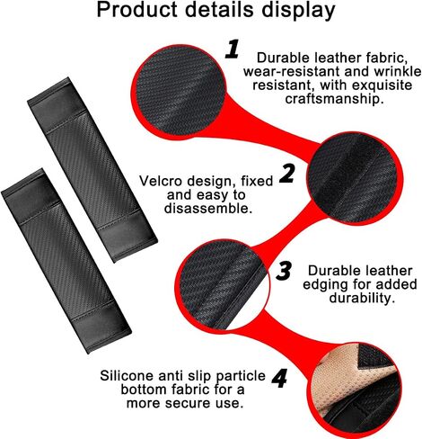 Mandark 2PCS Car Seat Belt Covers, Microfiber Leather Vehicle Searbelt Shoulder Strap Pad Cushion, Breathable Auto Safety Belt Neck Protectors Accessories, Universal for SUV, Truck, RV（Black/Purple） in Saudi Arabia