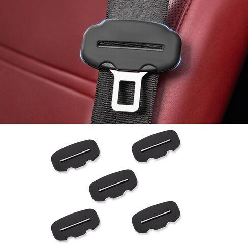 Car Seat Belt Clips Cover,Compatible with BMW accessories Seat Belt Buckle Protector for Car, Anti-Scratch Silicon Seat Belt Buckle Protector (Black-2PC in Saudi Arabia