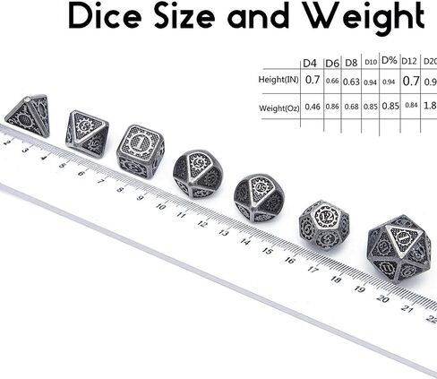 يتم استخدام DND Metal Dice كـ Dungeon و Dragon Dice RPG. يمكن استخدام بدلة النرد الرائعة متعددة الجوانب DND كهدية وهي مناسبة جدًا لهواة جمع النرد. in Kuwait