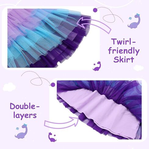 VASCHY Dress for Girls, Cute Tulle Dress Ruffle Sleeve Birthday Party Outfit Clothes for 3-9Years Toddler/Little/Big Kid in Saudi Arabia