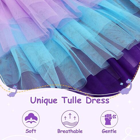 VASCHY Dress for Girls, Cute Tulle Dress Ruffle Sleeve Birthday Party Outfit Clothes for 3-9Years Toddler/Little/Big Kid in Saudi Arabia