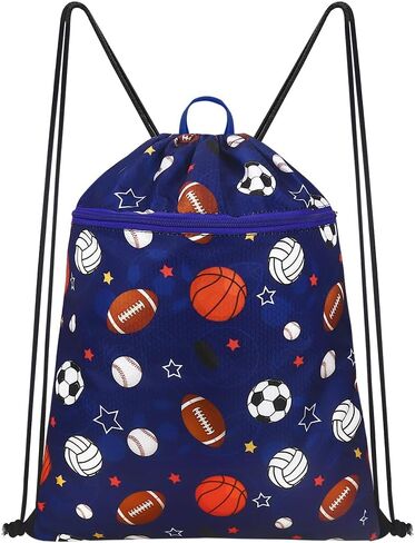 Drawstring Backpack for Kids - Girls Dance Bag,Sport Gym Beach Swim Travel Daypack With Two Water Bottle Holder in Saudi Arabia