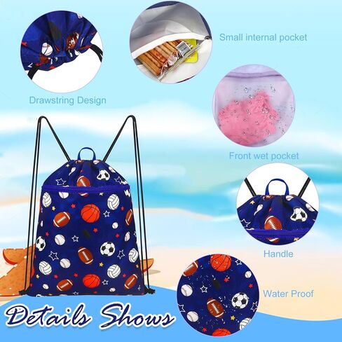 Drawstring Backpack for Kids - Girls Dance Bag,Sport Gym Beach Swim Travel Daypack With Two Water Bottle Holder in Saudi Arabia
