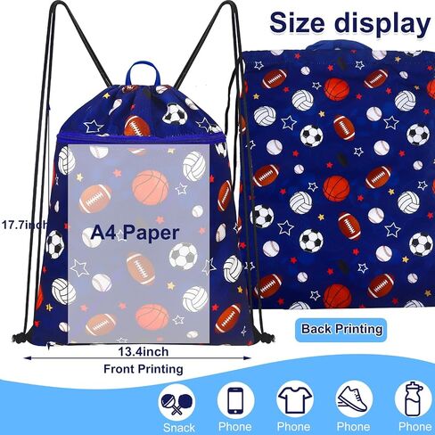 Drawstring Backpack for Kids - Girls Dance Bag,Sport Gym Beach Swim Travel Daypack With Two Water Bottle Holder in Saudi Arabia