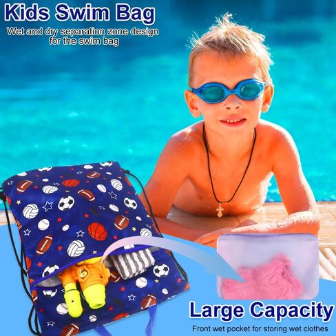 Drawstring Backpack for Kids - Girls Dance Bag,Sport Gym Beach Swim Travel Daypack With Two Water Bottle Holder in Saudi Arabia