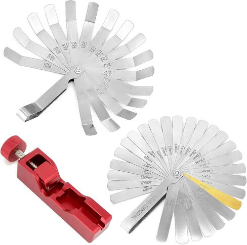 QWORK Universal Spark Plug Gap Tool Set with Precision Adjustment, Compatible with 10mm, 12mm, 14mm, 16mm Spark Plugs, Includes 2 Set of Feeler Gauges for Accurate Gap Measurement in Saudi Arabia