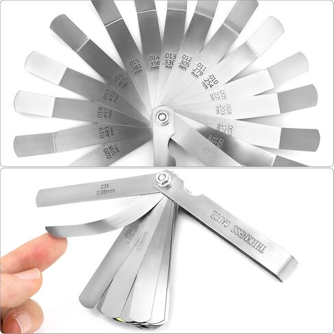 QWORK Universal Spark Plug Gap Tool Set with Precision Adjustment, Compatible with 10mm, 12mm, 14mm, 16mm Spark Plugs, Includes 2 Set of Feeler Gauges for Accurate Gap Measurement in Saudi Arabia