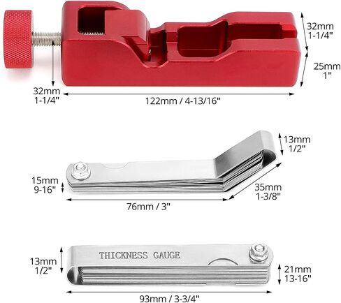 QWORK Universal Spark Plug Gap Tool Set with Precision Adjustment, Compatible with 10mm, 12mm, 14mm, 16mm Spark Plugs, Includes 2 Set of Feeler Gauges for Accurate Gap Measurement in Saudi Arabia
