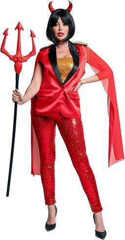 Tipsy Elves Classic Red Devil Halloween Costume for Women Long Sleeve Bodysuit with Devil’s Horns Headband in Saudi Arabia