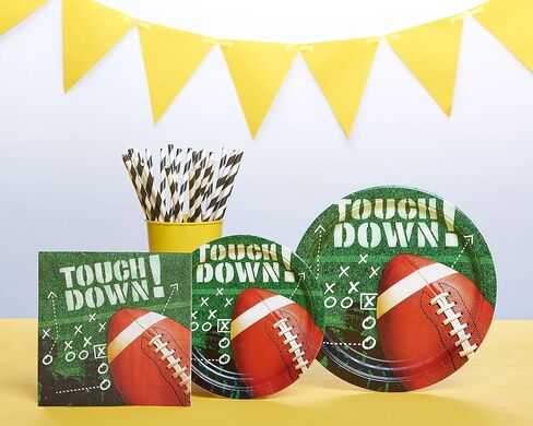 مناديل غداء متعددة الألوان من Tailgates & Touchdowns - 6.5 بوصة (عبوة من 125 قطعة) - مناديل ورقية فاخرة لحفلات يوم الألعاب in Saudi Arabia