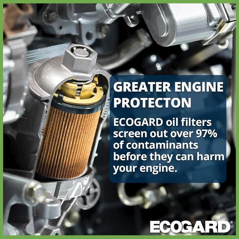 ECOGARD X5692 Premium Cartridge Engine Oil Filter for Conventional Oil Fits Volvo XC90 3.2L 2007-2014, XC60 3.0L 2010-2016, XC60 3.2L 2010-2015, XC70 3.2L 2008-2015, S80 3.2L 2007-2014 in Saudi Arabia