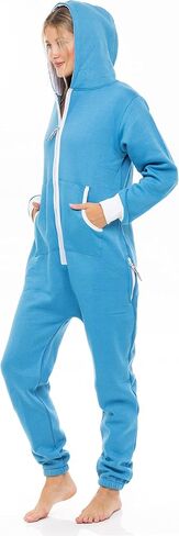 SKYLINEWEARS Women's Fleece Non-Footed One Piece Onesie Adult Hooded Pajamas Ladies Jumpsuit in Saudi Arabia