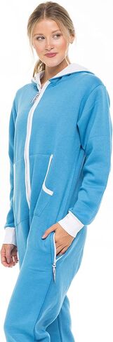 SKYLINEWEARS Women's Fleece Non-Footed One Piece Onesie Adult Hooded Pajamas Ladies Jumpsuit in Saudi Arabia