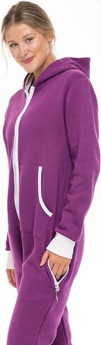 SKYLINEWEARS Women's Fleece Non-Footed One Piece Onesie Adult Hooded Pajamas Ladies Jumpsuit in Saudi Arabia