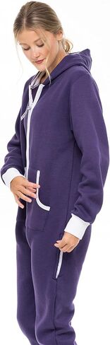 SKYLINEWEARS Women's Fleece Non-Footed One Piece Onesie Adult Hooded Pajamas Ladies Jumpsuit in Saudi Arabia