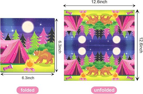 40 Pcs Pink Camping Party Napkins Pink Camping Party Supplies Girl Camping Disposable Paper Napkins Pink Camping Guest Paper Napkins for Girl Camping Birthday Decorations Camping Adventure Party Decor in Saudi Arabia