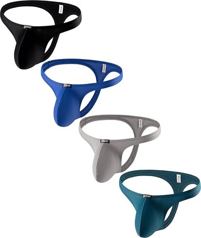 IKINGSKY Men's Big Pouch Thong Underwear Smooth Low Rise Bulge T-back Panties in Kuwait