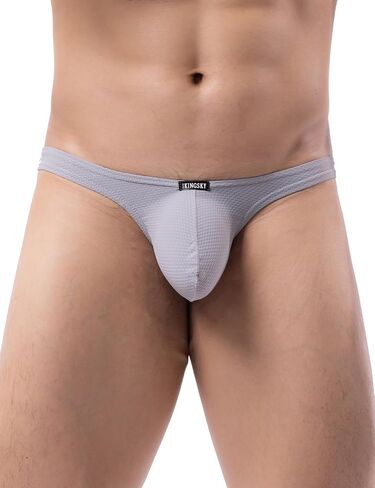 IKINGSKY Men's Big Pouch Thong Underwear Smooth Low Rise Bulge T-back Panties in Kuwait