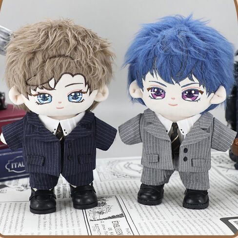 niannyyhouse 10cm 20cm Plush Doll Clothes Coat Shirt Tie Pants Suit Stuffed Toy Dressup Gift (Blue 10cm) in Saudi Arabia