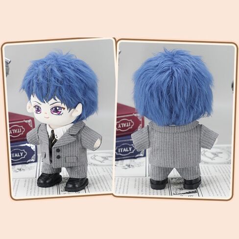niannyyhouse 10cm 20cm Plush Doll Clothes Coat Shirt Tie Pants Suit Stuffed Toy Dressup Gift (Blue 10cm) in Saudi Arabia