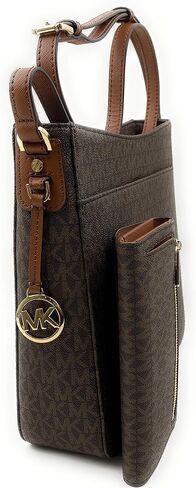 Michael Kors Jet Set Travel Large Messenger Bag Bundled With Trifold Wallet (Brown) in Saudi Arabia
