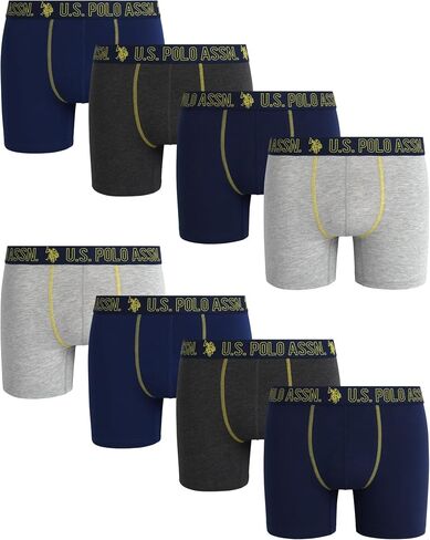 U.S. Polo Assn. Men's Underwear - Performance Stretch Boxer Briefs with Comfort Pouch (8 Pack) in Saudi Arabia