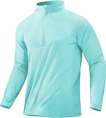 MIER Dry Fit Quarter Zip Pullover for Men, Long Sleeve 1/4 Zip Lightweight Golf Athletic Fishing Shirts (Sun Protection) in Saudi Arabia