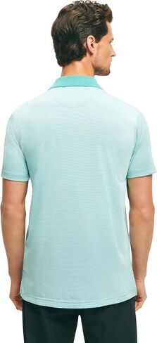 Brooks Brothers Men's Performance Stretch Short Sleeve Mini Stripe Golf Polo Shirt in Saudi Arabia