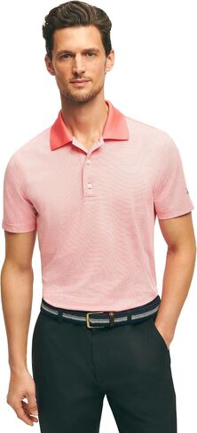 Brooks Brothers Men's Performance Stretch Short Sleeve Mini Stripe Golf Polo Shirt in Saudi Arabia