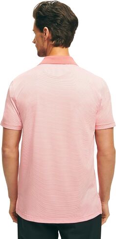 Brooks Brothers Men's Performance Stretch Short Sleeve Mini Stripe Golf Polo Shirt in Saudi Arabia
